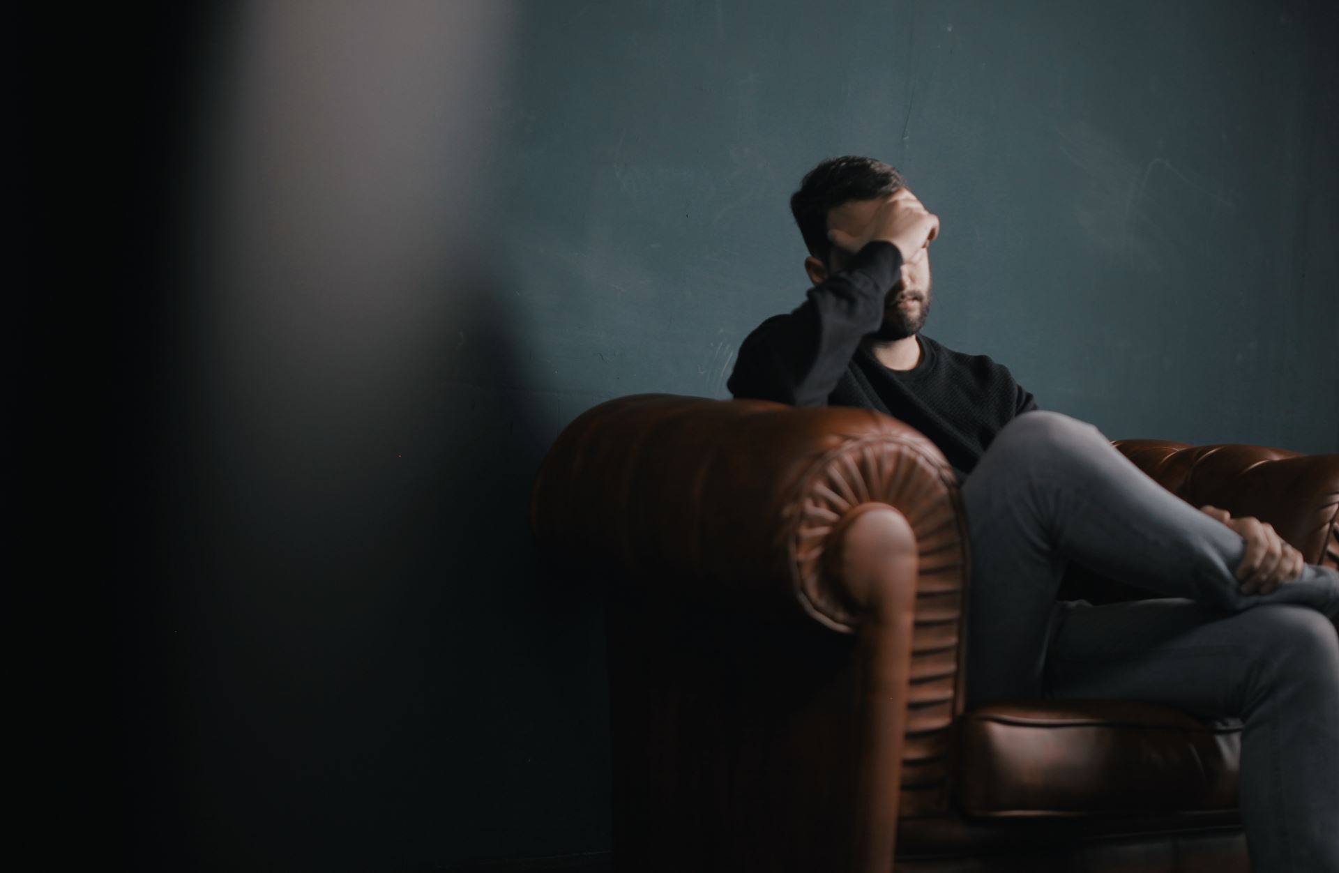 a man sitting on a couch